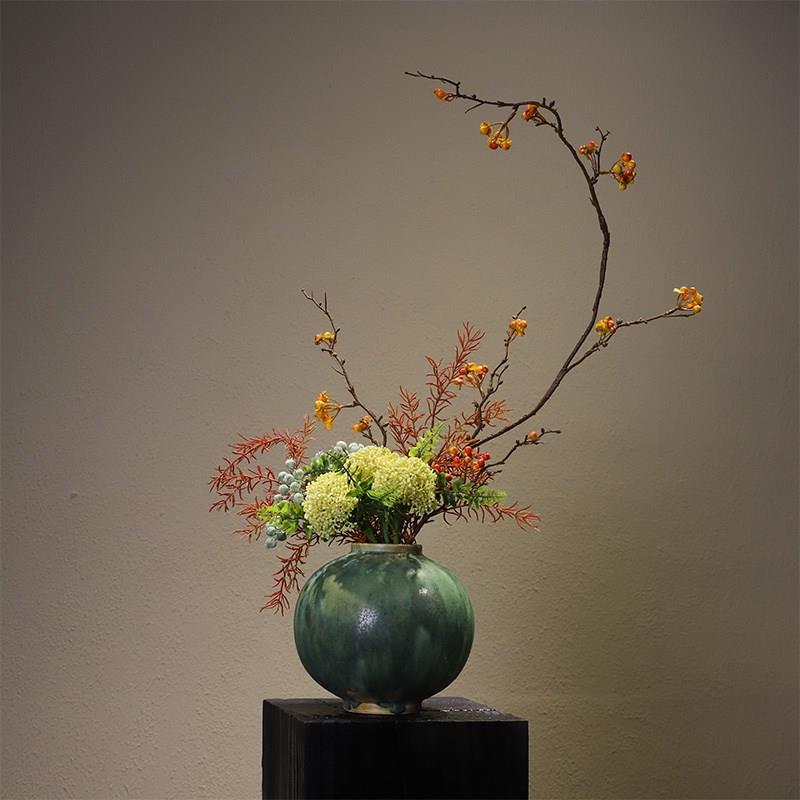 禅意宋韵陶瓷花瓶新中式民宿咖啡厅高级插花餐桌面家居装饰品摆件