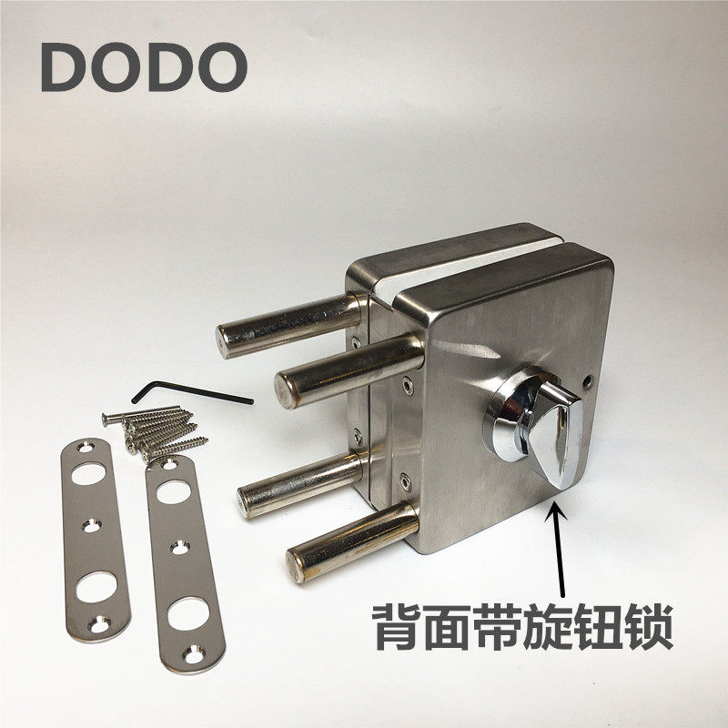 免开孔玻璃门锁方型门锁玻璃大门锁玻璃门中间锁简单安装玻璃门锁