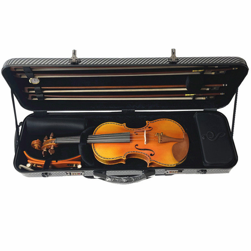 碳纤维小提琴盒子背包轻便双肩背带谱袋密码锁抗压航空托运4/4