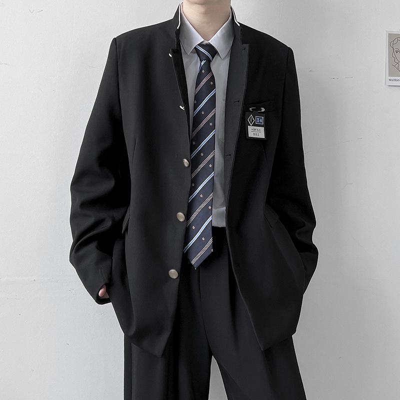 DK制服一套装热血高校校服中山装小西服男女学院风百搭jk班服外套