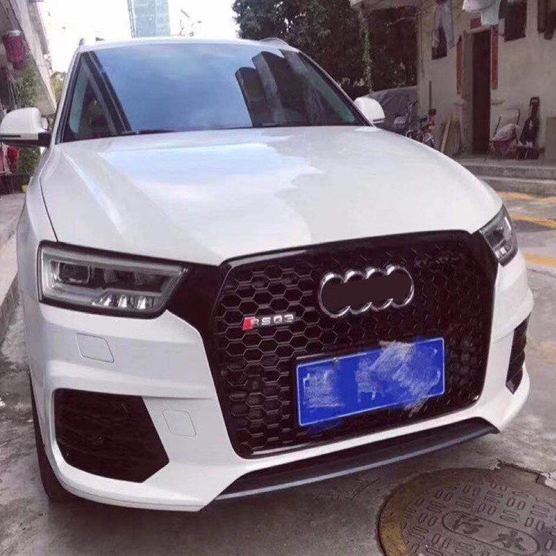 适用于13-25款奥迪Q3改装SQ3中网RSQ3蜂窝中网前脸格栅 sq3雾灯框