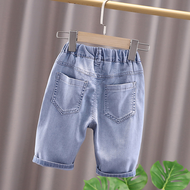 小童牛仔裤婴儿童夏季七分裤2023新款夏装男女童薄款中裤宝宝裤子