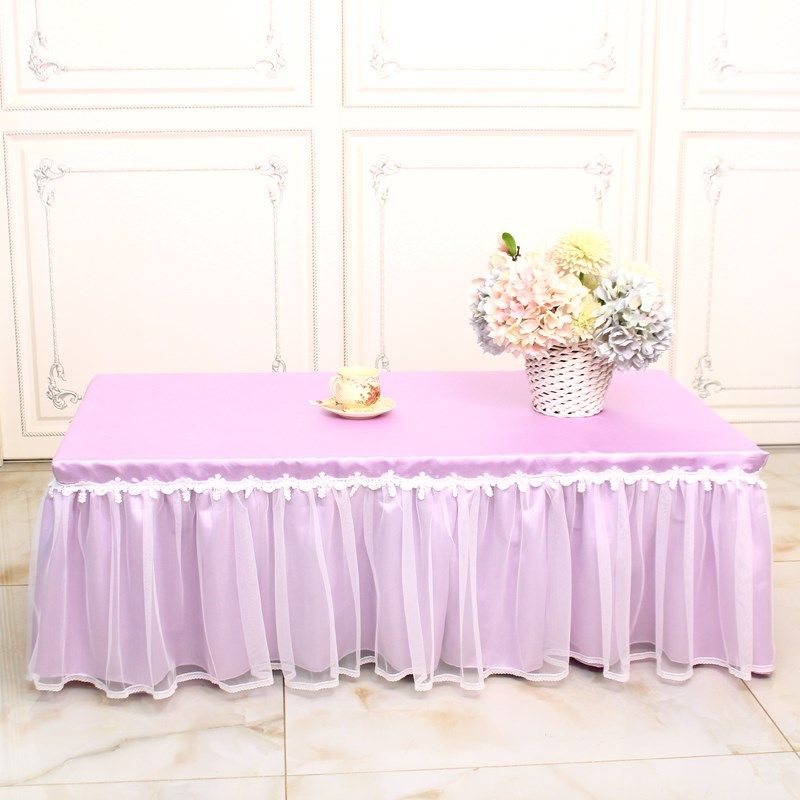 粉色缎面唯美蕾丝桌布套罩家用长方形茶几餐桌盖巾布艺定制尺寸,居家布艺,桌布,淘宝优惠券,粉丝福利购,淘宝优惠卷
