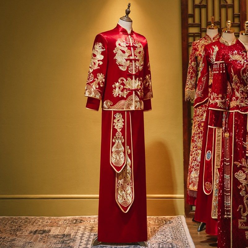 秀禾服男2024年新款中式新郎结婚礼服敬酒服大码婚服男士唐装接亲,男装,秀禾服,淘宝优惠券,粉丝福利购,淘宝优惠卷