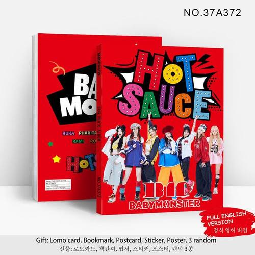 跨境新80p杂志画册BABYMONSTER新专HOT SAUCE周边明星写真集贴纸