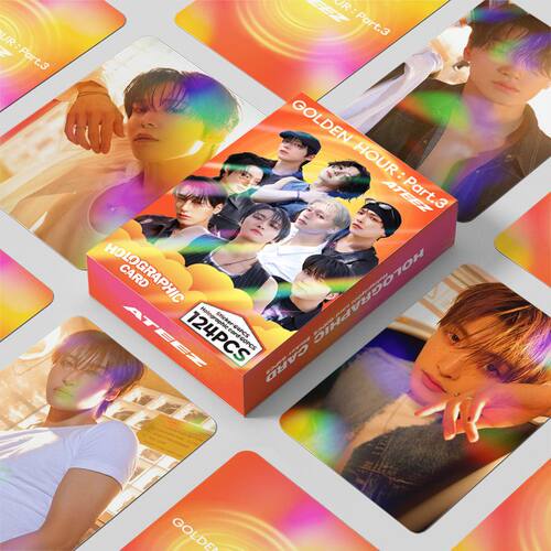 ATEEZ男团124张小卡片贴纸新专辑写真集金弘中朴星化明星同款周边