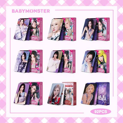 92张明星LOMO卡总BabyMonster照片卡Stuck in the middle专辑小卡
