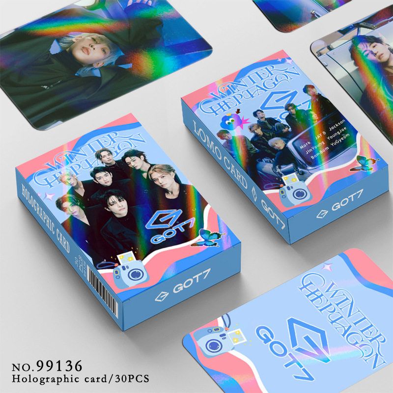 GOT7明星同款周边30张镭射小卡片照片林在范段宜恩王嘉尔嘉人杂志