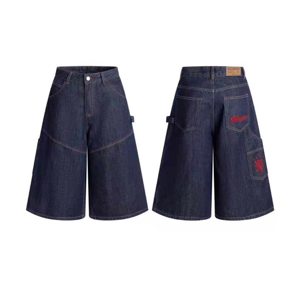 美式复古水洗做旧牛仔短裤
