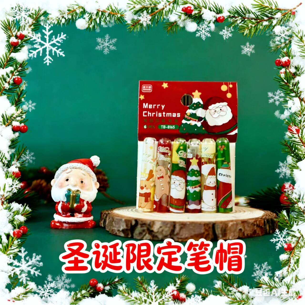 高颜值笔套圣诞系列铅笔保护帽小学生卡通延长器笔盖圣诞奖励礼品