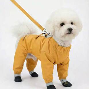 连脚防水防尿比熊小狗外出遛狗神器四脚衣防脏衣服 狗狗防尘裤