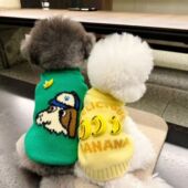 保暖爱心可爱猫咪衣服冬装 秋冬洋气卡通可爱风格 宠物狗狗毛衣冬季