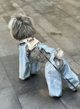 狗狗四脚防尘裤防脏春夏薄款四脚裤腿裤比熊泰迪防虫狗腿衣服洋气