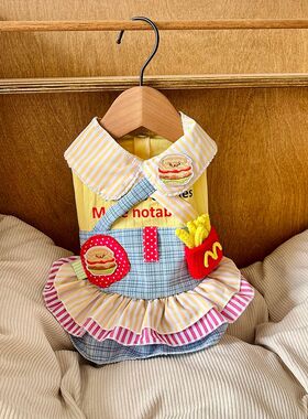 宠物衣服卡通可爱宠物狗狗衣服春夏连衣裙比熊约克夏清凉舒适衣服