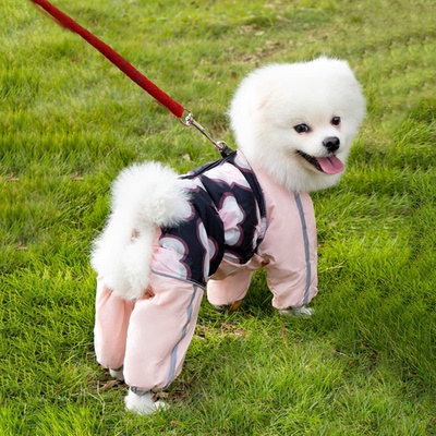 宠物衣服冬装泰迪吉娃娃包肚子防寒四脚衣棉服超保暖狗狗衣服加厚