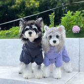 新款 洋气小狗帅气可牵引狗狗超萌宠物专用户外防风外出衣服冲锋衣