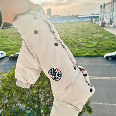 宠物猫咪狗狗冬装加厚包肚棉服泰迪比熊狗狗小犬牵引扣保暖棉衣