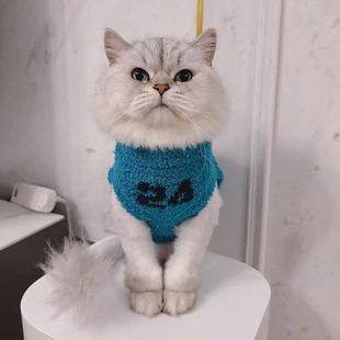 保暖爱心可爱猫咪衣服冬装 秋冬洋气卡通可爱风格 宠物狗狗毛衣冬季