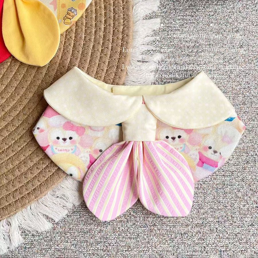 宠物口水巾可爱卡通学院网红猫咪围脖装饰狗狗口水巾大型犬小狗