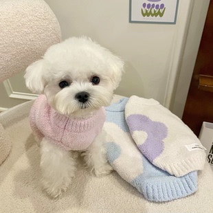 软半边绒毛衣狗狗猫咪泰迪比熊宠物衣服秋冬小狗防寒兔子柯基冬款