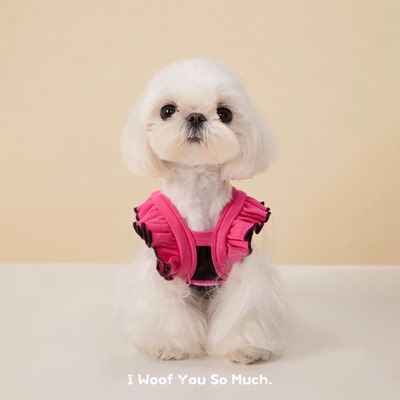 甜酷芭比风飞袖狗狗吊带背心春夏小众甜心辣妹马尔济斯约克夏比