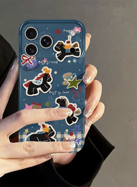 格纹小马适用苹果17promax手机壳iPhone16pro新款iP15pro日韩14马年13防摔套oppo12小米卡通华为荣耀vivo红米