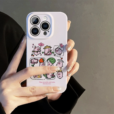适用苹果16华为小米oppo红米vivo荣耀iPhone15手机壳16e女14promax新款i13保护套12满屏小猪mate60防摔11卡通