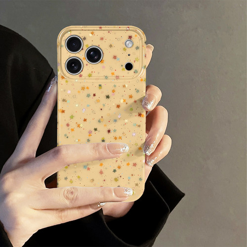 棕底星星适用苹果18promax手机壳iPhone17pro简约16日韩15秋冬oppo14防摔套13十八新款华为荣耀小米vivo红米