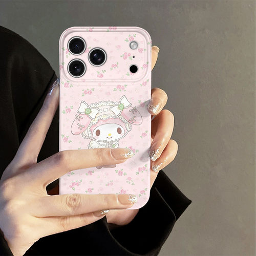 碎花美乐蒂适用苹果17pro手机壳iPhone16promax少女15pro新款14可爱13防摔套oppo12卡通小米华为荣耀vivo红米