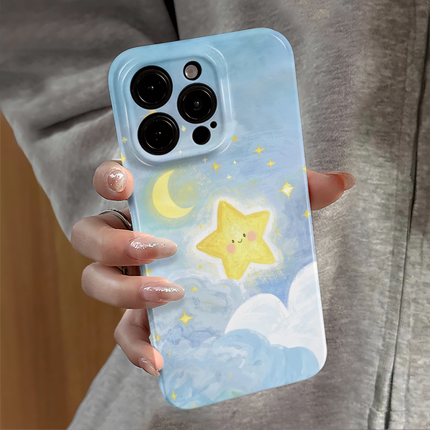 适用苹果16promax手机壳女iPhone15pro新款14小米mate华为13高级xsmax星星月亮oppo红米16e防摔vivo套12荣耀1