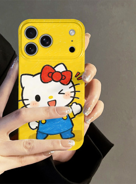 俏皮kitty猫适用苹果17pro手机壳iPhone16promax新款iP15日韩14卡通13防摔套oppo12小米可爱华为荣耀vivo红米