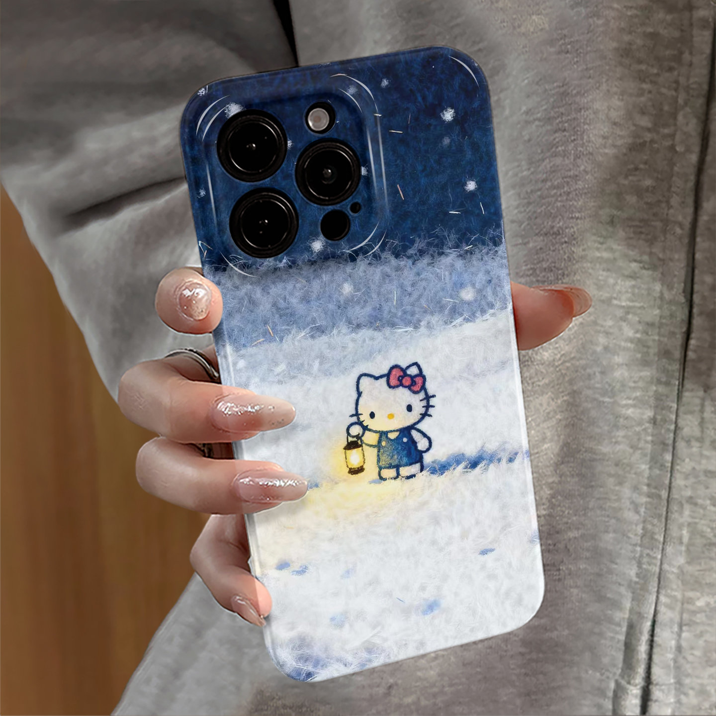 雪地kitty猫适用苹果16promax手机壳iPhone17pro秋冬15pro新款13日韩14防摔套12华为oppo荣耀11小米vivo红米e