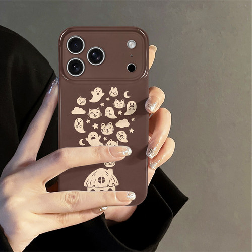 猫咪小屋适用苹果18promax手机壳iPhone17pro简约16秋冬15棕色oppo14防摔套13十八新款华为荣耀小米vivo红米