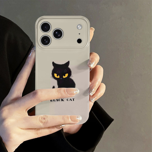 呆萌猫咪适用苹果18promax手机壳iPhone17pro新款16日韩15卡通14防摔套13十八个性华为荣耀oppo小米vivo红米