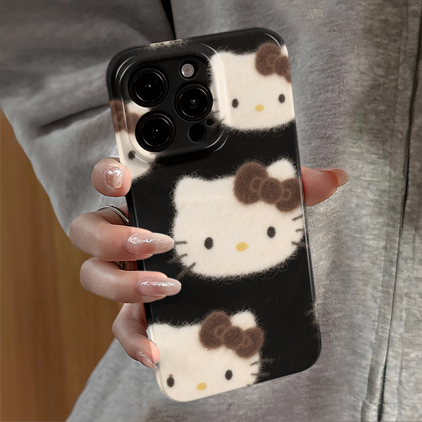 适用苹果17pro手机壳iPhone16promax新款ip15pro卡通14华为13小米12防摔套oppo毛绒kt猫红米11全包vivo荣耀e