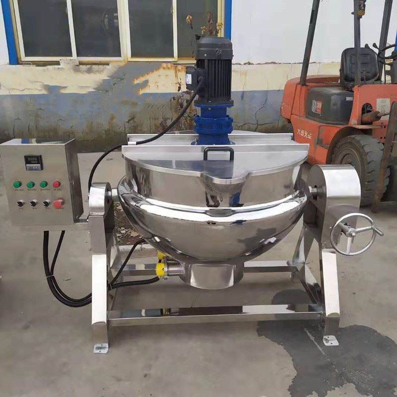 不锈钢自动搅拌八宝粥熬制设备 电加热双层煮稀饭机器 工业熬粥锅