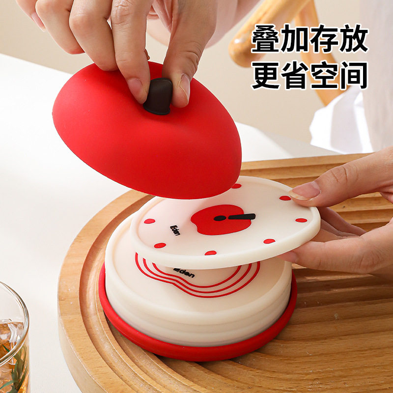 创意苹果圆形杯垫防烫咖