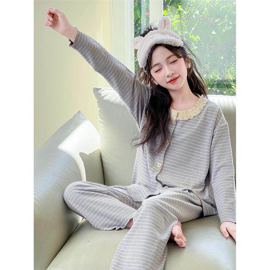 女大童秋冬德绒睡衣套装2