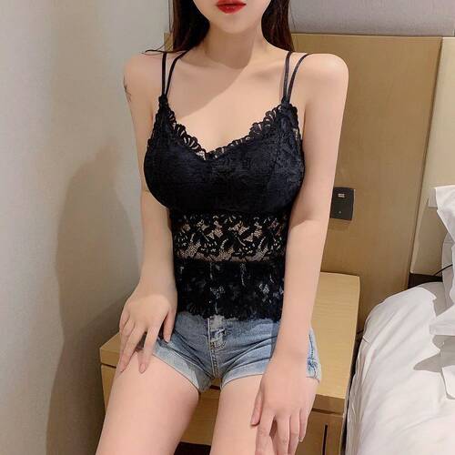 蝴蝶蕾丝内衣女吊带背心
