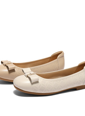 森达轻音鞋女款2025春新商场同款时装平底浅口单鞋XKB01AQ5