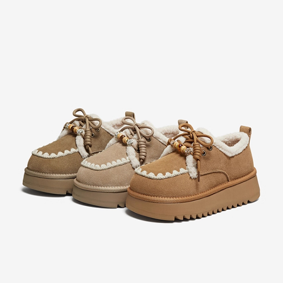 专柜正品百思图2025冬季新款女鞋毛毛鞋棉鞋时尚休闲鞋N8076DM5