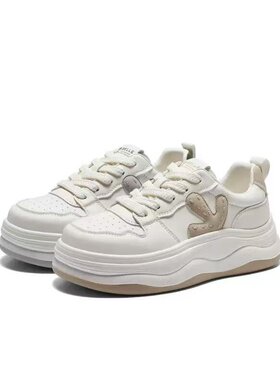 专柜正品百丽厚底撞色小白鞋女2026春款百搭休闲板鞋B3093AM6