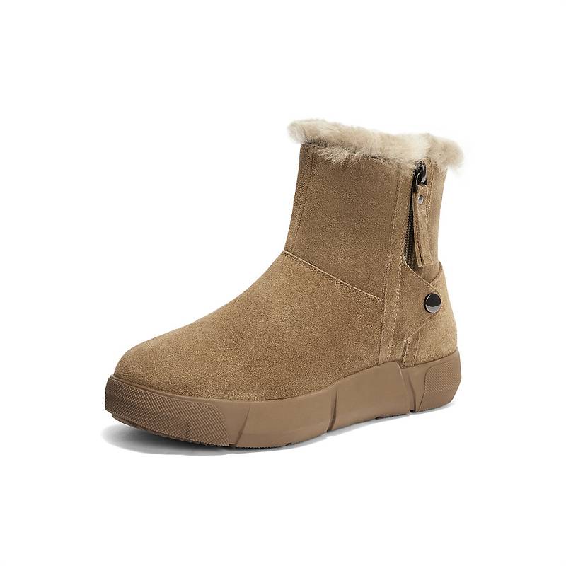 专柜正品森达雪地靴女款2024冬季户外保暖毛绒短靴XDV01DD4