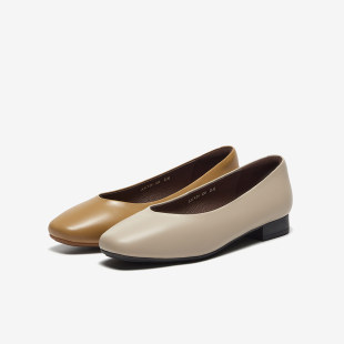 AWV30AQ5 羊皮百搭软底通勤舒适单鞋 Bata浅口单鞋 女2025春商场新款