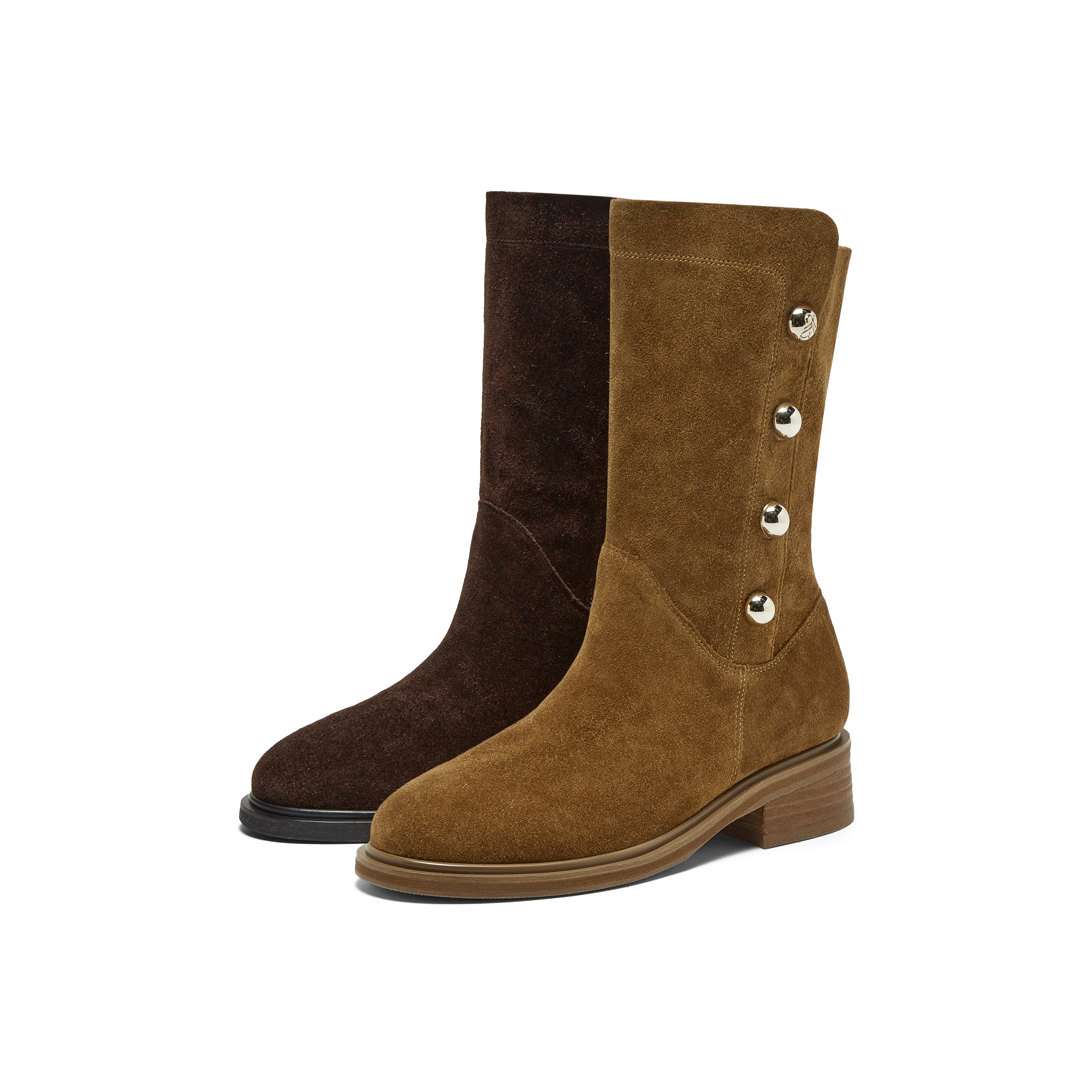 真美诗自由节拍25冬新款金属钉珠复古西部牛仔靴短靴女R7106DS5,女鞋,西部靴,淘宝优惠券,粉丝福利购,淘宝优惠卷