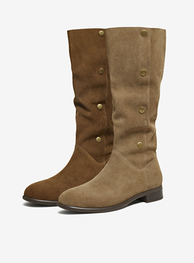 TATA他她靴子2025冬季新款时装靴百搭女鞋长靴厚底长筒靴YYN01DG5