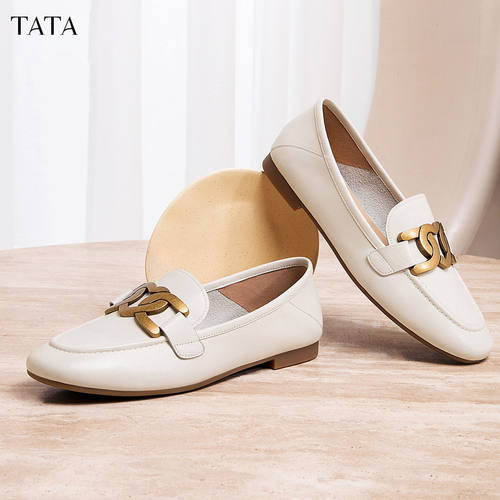 Tata/他她2024春舒适低跟乐福鞋时尚女鞋7QC23AA4