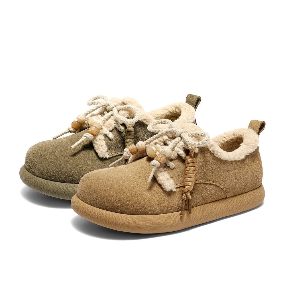 森达面包工坊牛皮毛毛鞋女25冬舒适保暖毛绒雪地靴棉鞋ZTI60DM5,女鞋,毛毛鞋,淘宝优惠券,粉丝福利购,淘宝优惠卷