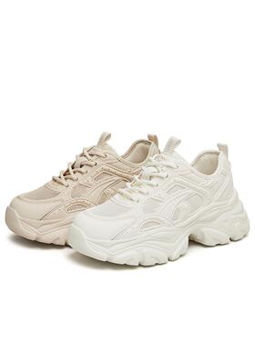 天美意网面透气厚底老爹鞋运动鞋女休闲小白鞋2024夏新款BI231BM4