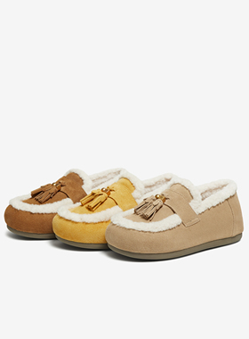 TATA他她吐司毛毛鞋2025冬季加绒勃肯雪地靴乐福休闲棉鞋4WW01DA5